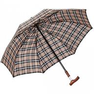 Зонт трость автомат DUO Safebrella® Gr. M, ф105, бежевый в клетку