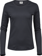 Реглан женский Ladies Long Sleeve Interlock Tee, темно серый, размер М