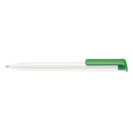 Ручка шариковая Super Hit Polished Basic пластик, корпус белый, клип зеленый 347
