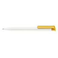 Ручка шариковая Super Hit Polished Basic пластик, корпус белый, клип желтый 7408