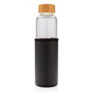 Стеклянная бутылка с чехлом, 500 мл, черная