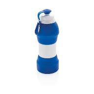 Складная силиконовая спортивная бутылка, 580 мл, голубая